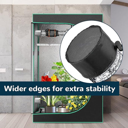 2Pcs 6 Inch Grow Tent Vent Cover Filter, Duct Filter Net with Elastic Band and Fixed Buckled, Black Mesh Screen Shield for Exhaust Fan, Plant Growth, Tent Ventilation