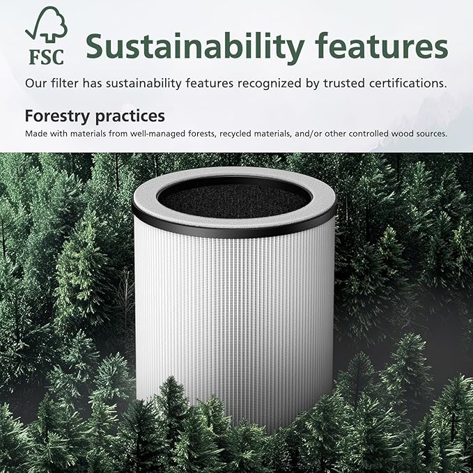 P60 Replacement Filters for YARIKI/TPLMB P60 Air Purifier, for Vhoiu KJ50 Air Purifier, 3 Layer Filtration with Nylon Pre-Filter, HEPA Filter & Carbon Filter, 4 Pack