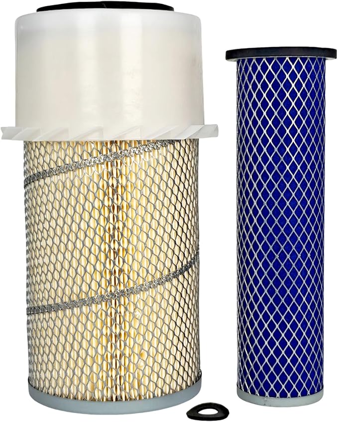 Outer Inner Air Filter Kit 384812R93 3125199R1 Compatible with John Deere 244E 244H 84 4475 5575 6675 7775 5200 Tractor Loader AH19852 AT17370T 3035558R1 3133241R1 Primary Secondary Air Cleaner