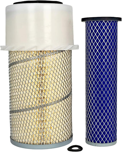 Outer Inner Air Filter Kit 384812R93 3125199R1 Compatible with John Deere 244E 244H 84 4475 5575 6675 7775 5200 Tractor Loader AH19852 AT17370T 3035558R1 3133241R1 Primary Secondary Air Cleaner