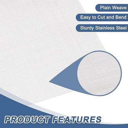 uxcell 300 Mesh 118" x 12" Woven Wire Mesh, 304 Stainless Steel Air Vent Filter Screen, Window Screen Mesh for DIY Projects Vents Cover Filtration Animals Fence