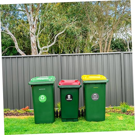 9pcs Trash Can Classification Stickers Self-Adhesive Recycling Decals for Easy Waste Sorting Options for Home and Kitchen Use