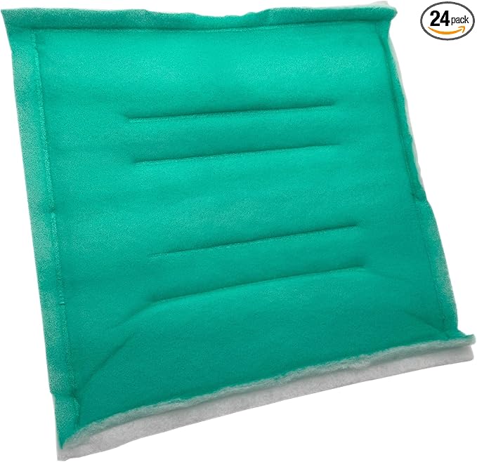 Paint Booth Intake Air Filter Panel, Crossdraft Spray Booth Filter Pad (24/case, 20" x 20")