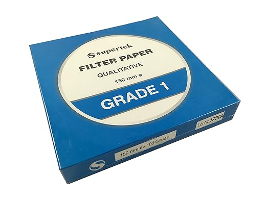 Filter Paper, Qualitative, Grade 1, 150 mm (Diameter) Pack of 100 Sheets