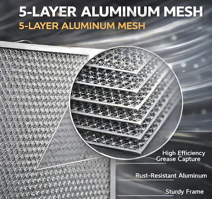 2-Pack S99010434-004 Range Hood Filter Grease Filter 4958457, HPFAMM42 Compatible with Broan Nutone Aluminum Mesh Filter Vent Kitchen Exhaust Screen 19.88" x 15.72" x 0.38"