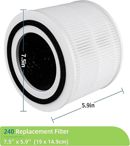 240 Replacement Filters Compatible with Puroair 240 Air Purifier, 3-in-1 Filtration System 240 HP-14 Filter with Activated Carbon Filter, 2-Pack