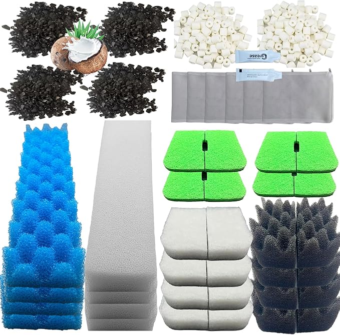 42 Packs 406/407 Canister Filter Replacements Compatible with Fluval 406/407 Aquarium Filters. Includes Filter Media Set with biofoam, Activated Carbon, and Ceramic Rings. Upgraded Version