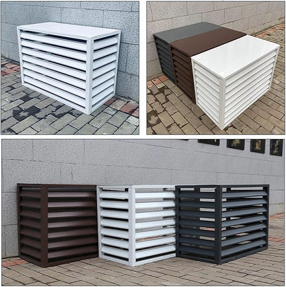 Aluminum Air Conditioner Cover Exterior Air Conditioning Unit Cover Air Conditioner Fence Screen Privacy Fence Trash Can Enclosure Outdoor Condenser Protective (Gray 110x60x80cm)