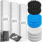 34 Pcs Aquarium Media Replacement Kit Compatible with Fluval Fx4 Fx5 Fx6, Quick Clear/Water Polishing Pads, Foam Pads, Carbon Sponge Filter, Activated Carbon, Silicone Lube, Mesh Bags