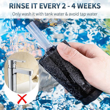 Pawfly Aquarium Bio Sponge Filter Quiet Betta Fry Shrimp and Small Fish Foam Filter for Fish Tanks up to 20 Gallons, 3 Pack