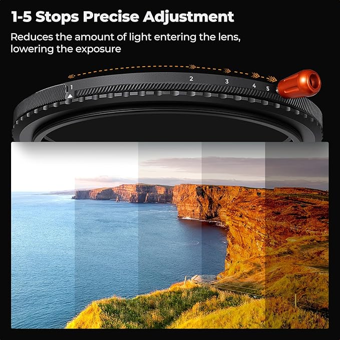 K&F CONCEPT 95mm Black Diffusion Mist Effect 1/4 & Variable ND2-32(1-5 Stops) & Circular Polarizing Filter CPL-in 1 HD Lens Filter with 28 Multi-Coatings for Camera Lenses (Nano-X Series)