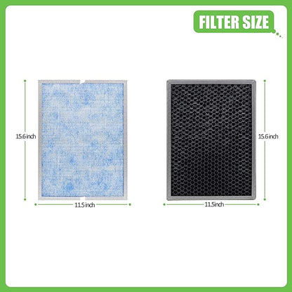 Hichoryer【Upgraded】MSA3 Replacement Filter,Compatible with MSA3 & MSA3S Air Purifier, 3-in-1 H13 True HEPA Filter with Odaller Pure Technology, 2 Pack