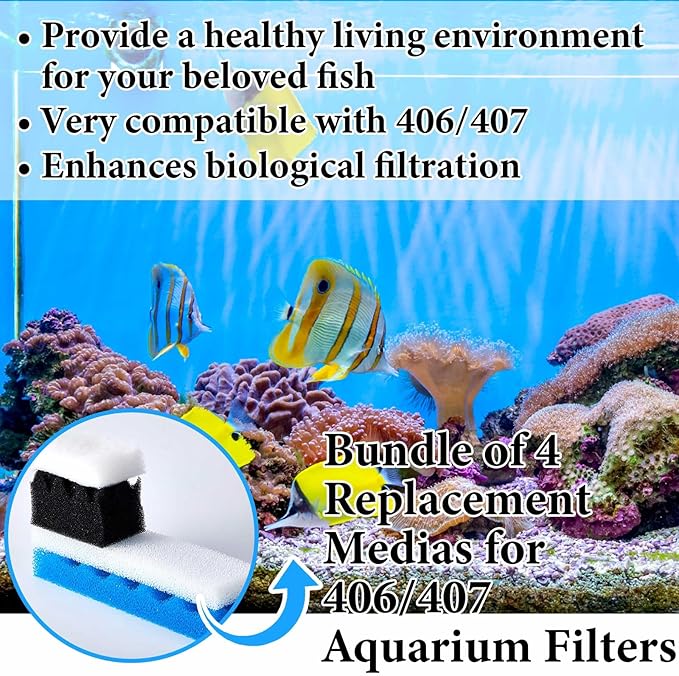 38 Pcs Compatible with Fluval 406/407 Filter Media Canister Filter Maintenance & Replacement Kit, Including Bio Sponge, Activated Carbon, Ceramic Rings, Mesh Bags, Rags, Silicone Lubricant