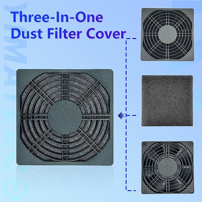 Dust Filter PC 120mm Cooling Fan Filter Dustproof Cover, 2 Pack PC Case Fan Grill ABS Protective Dust Guard Mesh Cover with Screws for Computer Case Cooling Fans, Effective Dust Protection