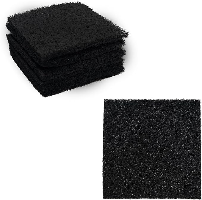 6PCS 5” Square Compost Bin Charcoal Filters, 0.4” Thick Activated Carbon Filters for Kitchen Countertop Compost Pail, Home Bucket Filter Replacements