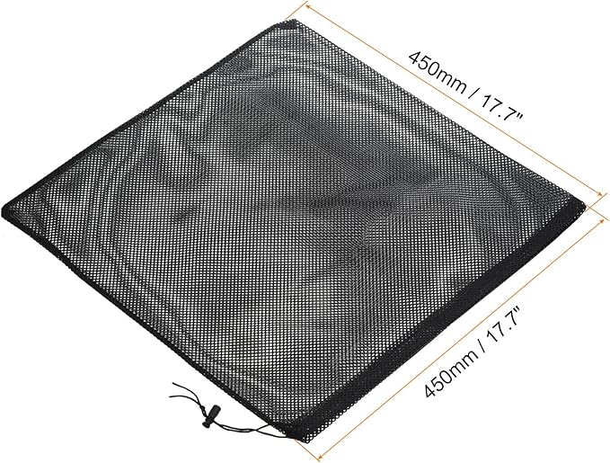 PATIKIL 18"x18" Pump Barrier Bag, Pond Pump Media Filter Bag with Drawstring for Most Pumps, Pond Biological Filters, Black