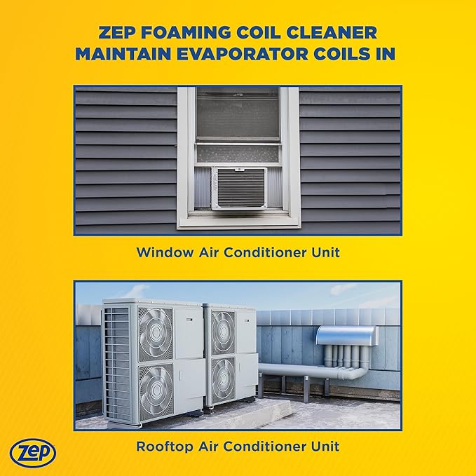 Zep Foaming Coil Cleaner - 20 oz (Case of 12) - 20201 - Professional Strength Quickly Cleans HVAC and AC Units