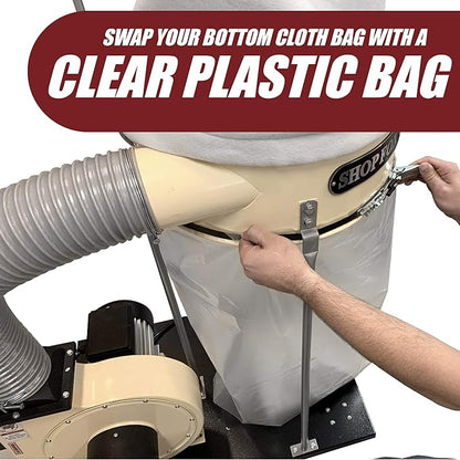 Clear Plastic Dust Collector Replacement Bag 5 Pack 20" Diameter by 43" Long For Machines with 20" Filter Drums 5 mil Thick