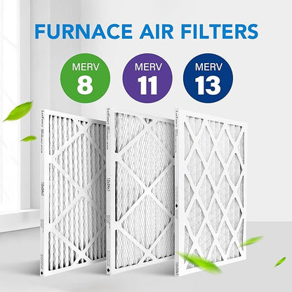 LotFancy 12x24x1 Air Filter MERV 8 4-Pack, Electrostatic Pleated Furnace & AC Filter, Captures Dust, Pet Hair, Pollen, Actual Size: 11.75"x23.75"x0.75"