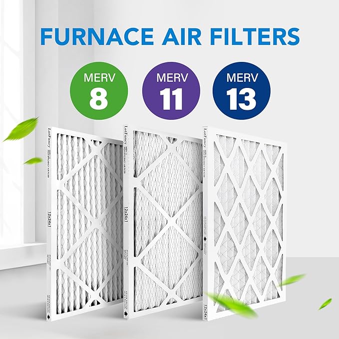 LotFancy 12x24x1 Air Filter MERV 11 6-Pack, Electrostatic Pleated AC Furnace Air Filter, Captures Dust, Smog & Pet Dander, Actual Size: 11.75"x23.75"x0.75"