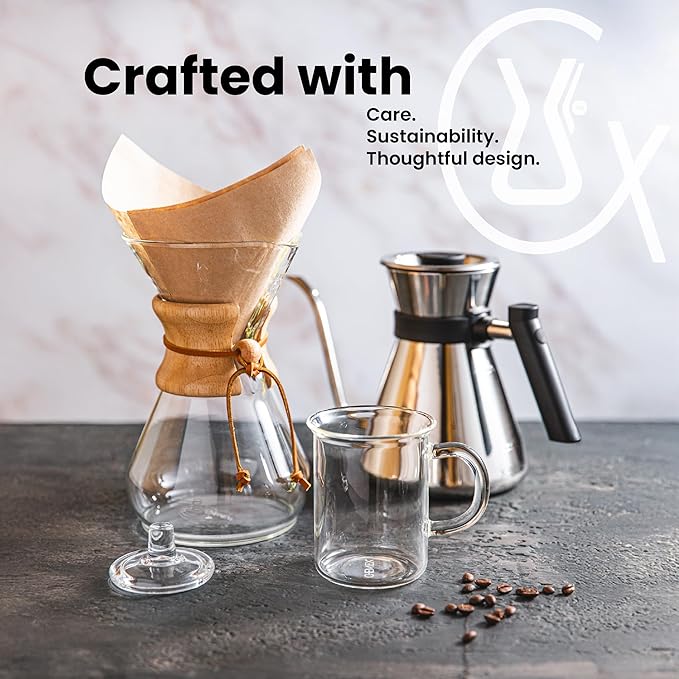 Chemex Bonded Filter - Natural Square - 100 Count (Pack of 2) - Exclusive Packaging