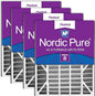 Nordic Pure 20x25x5 (Actual Size: 19 3/4 x 24 1/4 x 4 7/8) Air Bear Replacement 255649-102 MERV 8 Air Filters 4 Pack