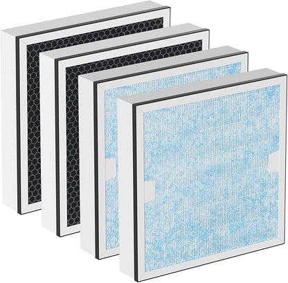 Carmerny HEPA & Activated Carbon Filter Replacement Set Compatible with AlorAir CleanShield HEPA 550 Air Scrubber (Pack of 4)