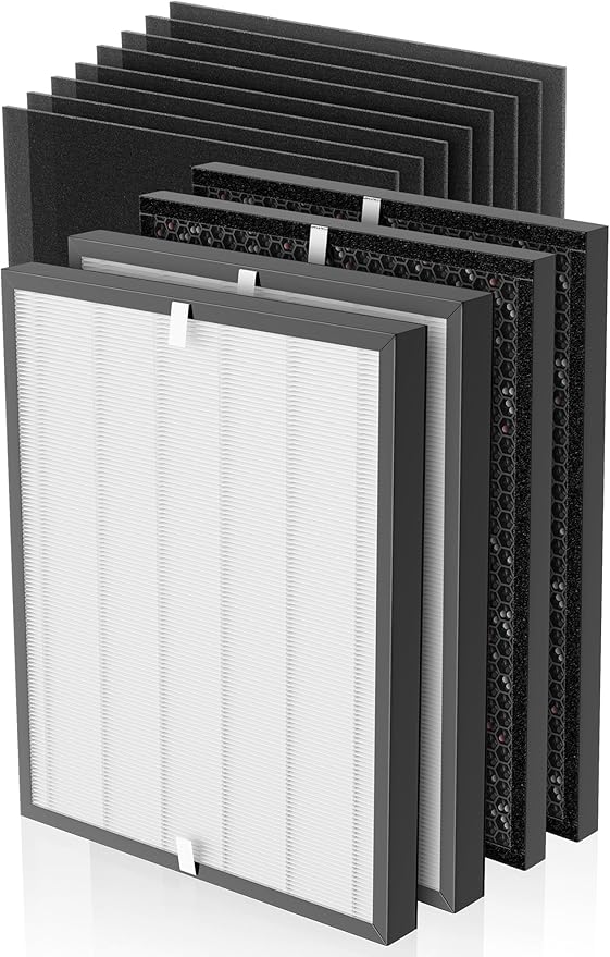 3000 Replacement Filter Compatible with Air Doctor 3000 Air Purifier, 2 Premium Filter + 2 Activated Carbon Filters + 8 Pre-Filters