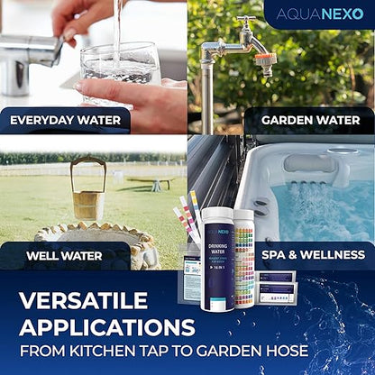 21 Parameters, 125 + 20 Drinking Water Test Strips + 2 x Coliform Bacteria Test, pH Test Strips, Water Tester Drinking Water, Water Hardness Measure, Drinking Water Hardness Test Strips