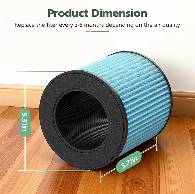 B-D02L/M05 Smoke Remover Replacement Filter, Compatible with MOOKA B-D02L/M05 Air Purifiers, for VEWIOR B-D02U, KOIOS B-D02L, for Tailulu D10 Air Purifiers, Blue, 2 Pack