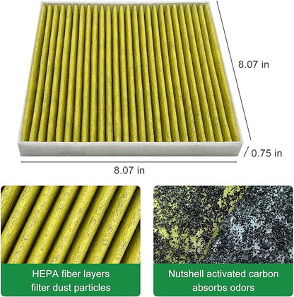2PCS Cabin Engine Air Filter JMY09 JMP100 Kit Fits for Tacoma 3.5L 2016 2017 2018 2019 2020 2021 2022 2023, Replacement for 178010P100, CA11895, 87139YZZ09, CF10374