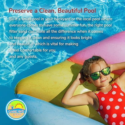 CLASSIC SAND & PLAY Swimming Pool Filter Sand for Above & Inground Pools, 20 lbs, Supports Residential and Commercial Filtration Systems, Premium Efficient Silica, No Clogging or Clumping, #20 Grade