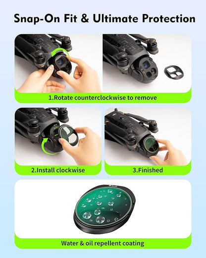 CPL Filter for DJI Mavic 4 Pro, Circular Polarizer Lens Eliminates Glare & Reflections from Water/Glass, Enhances Color Saturation for Sky & Landscape, HD Multi-Coated Glass