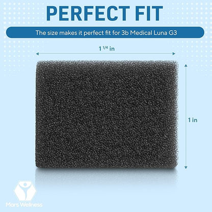 Mars Wellness CPAP Filter Kit - Compatible with 3B Medical Luna G3 Series CPAP Machines - Made in The USA - 12 Foam Filters