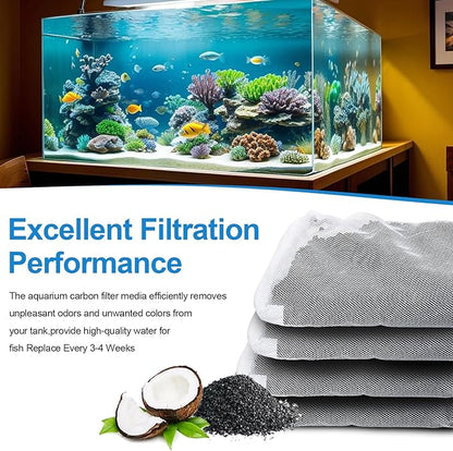 4 Pack Activated Carbon Inserts for AquaClear 70 Aquarium Filter,Carbon Media for Fluval Aqua Clear up to 70 Gallons Aquariums,Charcoal for Fish Tank Filter A1386