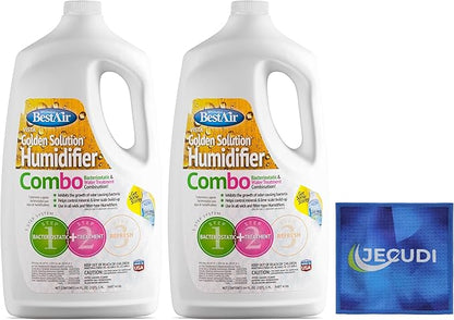Bacteriostatic Humidifier Water Treatment– Extend Filter Life Eliminate Odors & Prevent Bacterial Growth – Compatible with All Cool Mist & Warm Mist Humidifiers – 64 oz Easy Pour Bottle (2 pack)