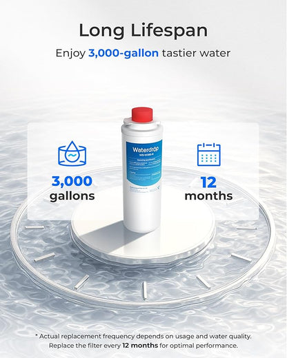 [With Chip] Waterdrop W283-R Replacement for Elkay® 51300C, Compatible with Elkay® ezH20® and Halsey Taylor® Bottle Filling Stations, NSF/ANSI 42, Reduces Chlorine, Bad Taste & Odor, 3 Pack
