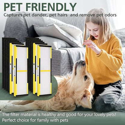 FLT4825 HEPA Filter B Replacement - Compatible with Guardian Air Purifier AC4825 AC4300 AC4800 AC4900 AC4850, 4 Pack Pet-Friendly HEPA with 6 Pre-Filters for Homes, Offices, and Pet Owners