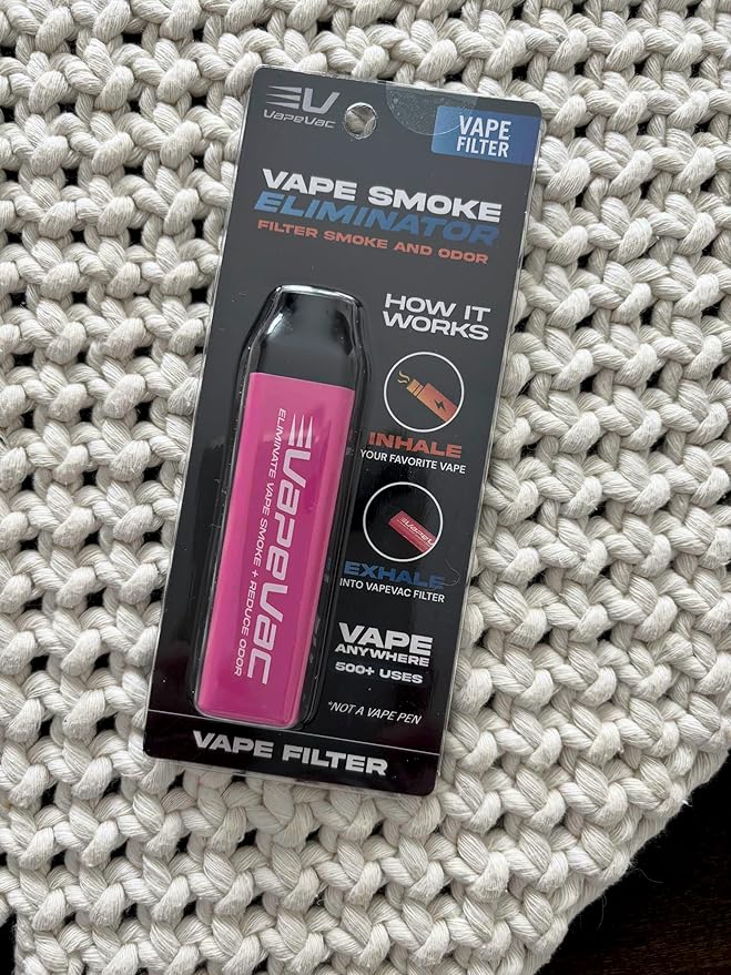 VapeVac(Registered AMZ Brand) – Pocket-Sized Personal Air Filter for Discreet Output Reduction | Minimizes Odor, Keeps Air Fresh | Not an Emission Device – 500+ Uses