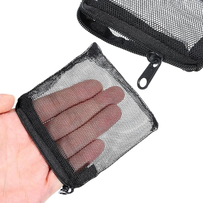 10 Pcs Aquarium Filter Media Bags, 3.9 x 3.9 Inch Fish Tank Fine Mesh Bag with Zipper Fine Mesh Bag Aquarium Reusable Meshes Bags for Activated Carbon Filters Balls Filters Stones