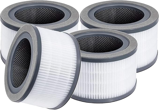 Nispira Vista 200 3-in-1 True HEPA Carbon Filter Replacement for Levoit Air Purifier Part Vista 200-RF. 4 Packs