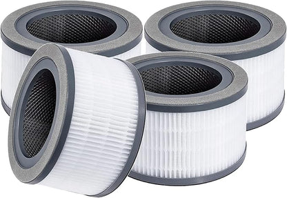 Nispira Vista 200 3-in-1 True HEPA Carbon Filter Replacement for Levoit Air Purifier Part Vista 200-RF. 4 Packs