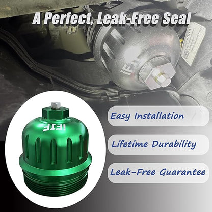 iFJF 134001 Fuel Filter Housing Cap Replacement for 2017-2020 GM Duramax 6.6L L5P Chevy Silverado/GMC Sierra 2500HD 3500HD (Green)