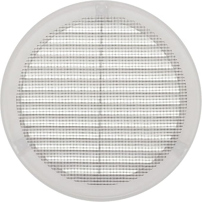 Vent Systems 6" Inch (Opening Dimensions) White Soffit Vent Cover - Plastic Round Air Vent Grille - Built-in Mesh Screen - HVAC Register Louver for Bathroom, Home, Kitchen