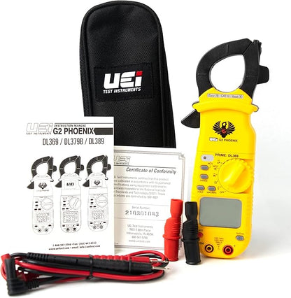 UEi DL369 Digital Clamp Meter HVAC Auto-Ranging 4000 Counts Volt Meter AC Amp Meter Measures AC Current AC/DC Voltage & Microamps Capacitance Resistance Diodes NCV Continuity Tester Live Wire Test