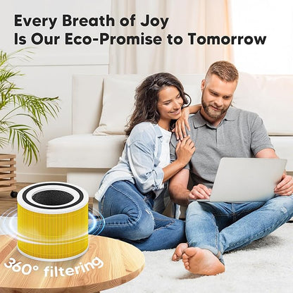 Core 300 Pet Care Replacement Filter for LEVOIT Core 300, Core 300S and Core 300-P Air Purifier, 3-in-1 H13 True HEPA Filter Replacement, Compared to Part # Core 300-RF-PA, 4 Pack, Yellow