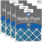 Nordic Pure 16x20x1 (Actual Size: 15 1/2 x 19 1/2 x 3/4) Pleated MERV 7 Air Filters 4 Pack