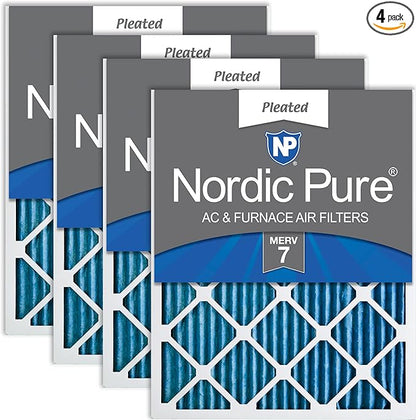 Nordic Pure 18x24x1 (Actual Size: 17 1/2 x 23 1/2 x 3/4) Pleated MERV 7 Air Filters 4 Pack