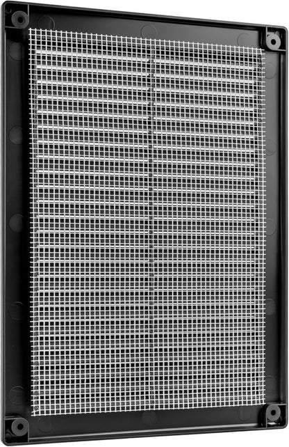 Vent Systems 5.5" x 8" Inch (Opening Dimensions) - Pack of 2 - Plastic Black Soffit Vent Cover - Flat Rectangular Air Vent Grille - Air Vent Deflector - HVAC 7" x 10" Inch (Overall Dimensions)