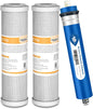 Membrane Solutions FX12P FX12M Replacement Filters Compatible with GE GXRM10RBL GXRV10ABL Reverse Osmosis Water Systems (36 GPD RO Membrane and 2x Carbon Filters)